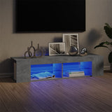 NNEVL TV Cabinet with LED Lights Concrete Grey 135x39x30 cm