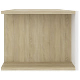 NNEVL TV Cabinet with LED Lights White and Sonoma Oak 135x39x30 cm