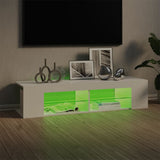 NNEVL TV Cabinet with LED Lights High Gloss White 135x39x30 cm