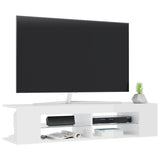 NNEVL TV Cabinet with LED Lights High Gloss White 135x39x30 cm