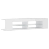 NNEVL TV Cabinet with LED Lights High Gloss White 135x39x30 cm