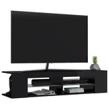 NNEVL TV Cabinet with LED Lights High Gloss Black 135x39x30 cm