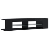 NNEVL TV Cabinet with LED Lights High Gloss Black 135x39x30 cm