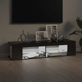 NNEVL TV Cabinet with LED Lights High Gloss Grey 135x39x30 cm