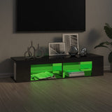 NNEVL TV Cabinet with LED Lights High Gloss Grey 135x39x30 cm