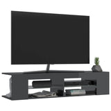 NNEVL TV Cabinet with LED Lights High Gloss Grey 135x39x30 cm