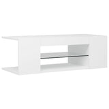 NNEVL TV Cabinet with LED Lights White 90x39x30 cm