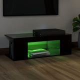 NNEVL TV Cabinet with LED Lights Black 90x39x30 cm