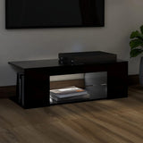NNEVL TV Cabinet with LED Lights Black 90x39x30 cm
