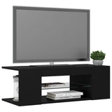 NNEVL TV Cabinet with LED Lights Black 90x39x30 cm