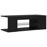 NNEVL TV Cabinet with LED Lights Black 90x39x30 cm
