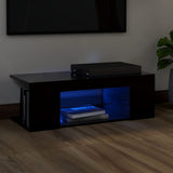 NNEVL TV Cabinet with LED Lights Black 90x39x30 cm