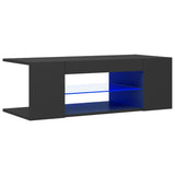 NNEVL TV Cabinet with LED Lights Grey 90x39x30 cm