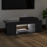 NNEVL TV Cabinet with LED Lights Grey 90x39x30 cm