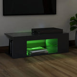 NNEVL TV Cabinet with LED Lights Grey 90x39x30 cm