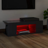 NNEVL TV Cabinet with LED Lights Grey 90x39x30 cm