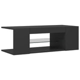 NNEVL TV Cabinet with LED Lights Grey 90x39x30 cm