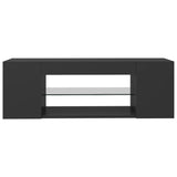 NNEVL TV Cabinet with LED Lights Grey 90x39x30 cm