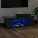 NNEVL TV Cabinet with LED Lights Grey 90x39x30 cm