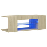 NNEVL TV Cabinet with LED Lights Sonoma Oak 90x39x30 cm