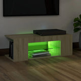 NNEVL TV Cabinet with LED Lights Sonoma Oak 90x39x30 cm