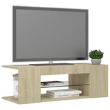 NNEVL TV Cabinet with LED Lights Sonoma Oak 90x39x30 cm
