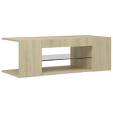 NNEVL TV Cabinet with LED Lights Sonoma Oak 90x39x30 cm