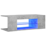 NNEVL TV Cabinet with LED Lights Concrete Grey 90x39x30 cm