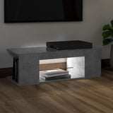 NNEVL TV Cabinet with LED Lights Concrete Grey 90x39x30 cm