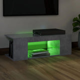 NNEVL TV Cabinet with LED Lights Concrete Grey 90x39x30 cm