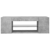 NNEVL TV Cabinet with LED Lights Concrete Grey 90x39x30 cm
