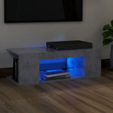 NNEVL TV Cabinet with LED Lights Concrete Grey 90x39x30 cm