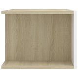 NNEVL TV Cabinet with LED Lights White and Sonoma Oak 90x39x30 cm