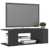 NNEVL TV Cabinet with LED Lights High Gloss Grey 90x39x30 cm