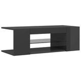 NNEVL TV Cabinet with LED Lights High Gloss Grey 90x39x30 cm