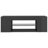 NNEVL TV Cabinet with LED Lights High Gloss Grey 90x39x30 cm