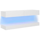 NNEVL TV Cabinet with LED Lights White 120x35 cm