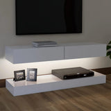 NNEVL TV Cabinet with LED Lights White 120x35 cm