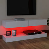 NNEVL TV Cabinet with LED Lights White 120x35 cm