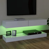 NNEVL TV Cabinet with LED Lights White 120x35 cm