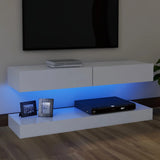 NNEVL TV Cabinet with LED Lights White 120x35 cm
