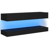 NNEVL TV Cabinet with LED Lights Black 120x35 cm