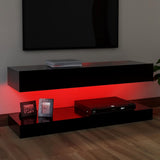 NNEVL TV Cabinet with LED Lights Black 120x35 cm