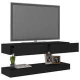 NNEVL TV Cabinet with LED Lights Black 120x35 cm