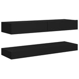 NNEVL TV Cabinet with LED Lights Black 120x35 cm