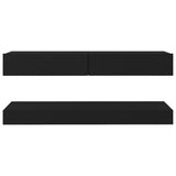 NNEVL TV Cabinet with LED Lights Black 120x35 cm
