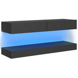 NNEVL TV Cabinet with LED Lights Grey 120x35 cm