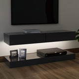 NNEVL TV Cabinet with LED Lights Grey 120x35 cm