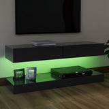 NNEVL TV Cabinet with LED Lights Grey 120x35 cm