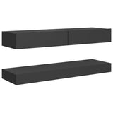 NNEVL TV Cabinet with LED Lights Grey 120x35 cm